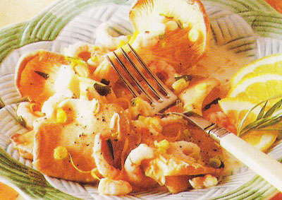 Gamberi con champignon